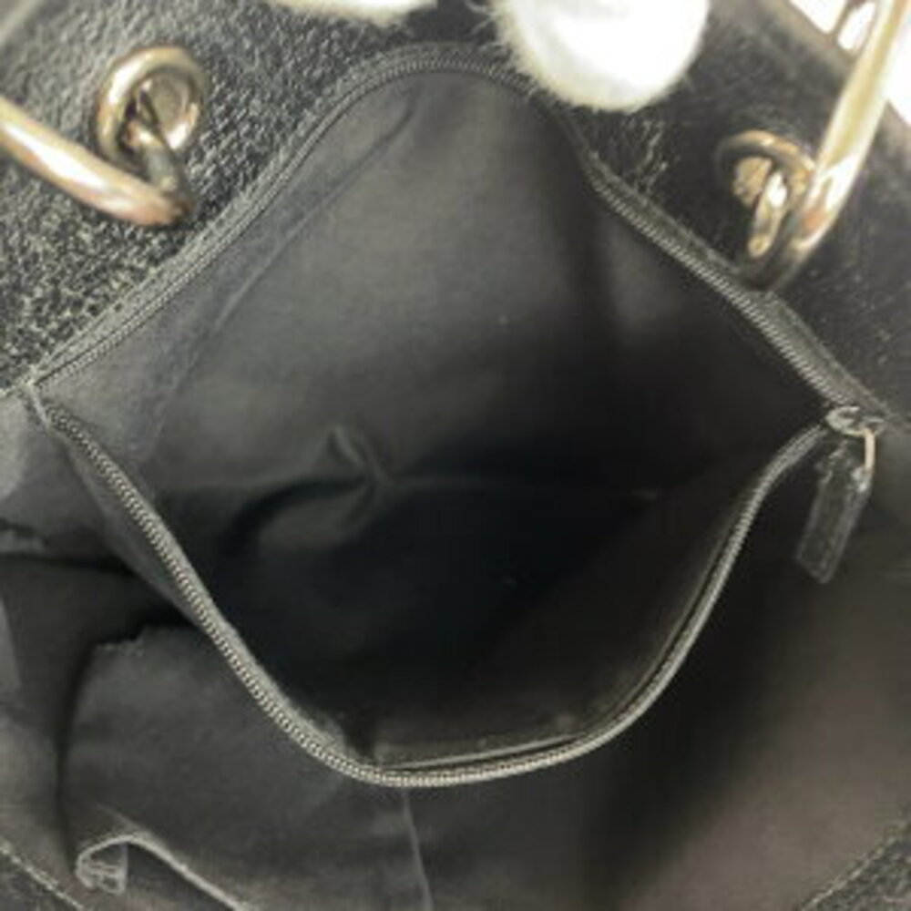 Gucci GG Canvas Bag Tote Black Shoulder Leather - Picture 9 of 10